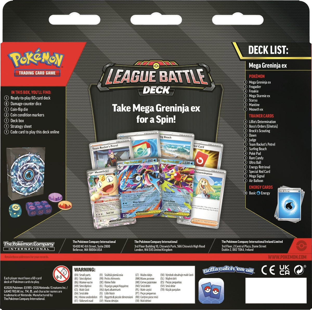 Pokemon TCG: Mega Greninja ex League Battle Deck