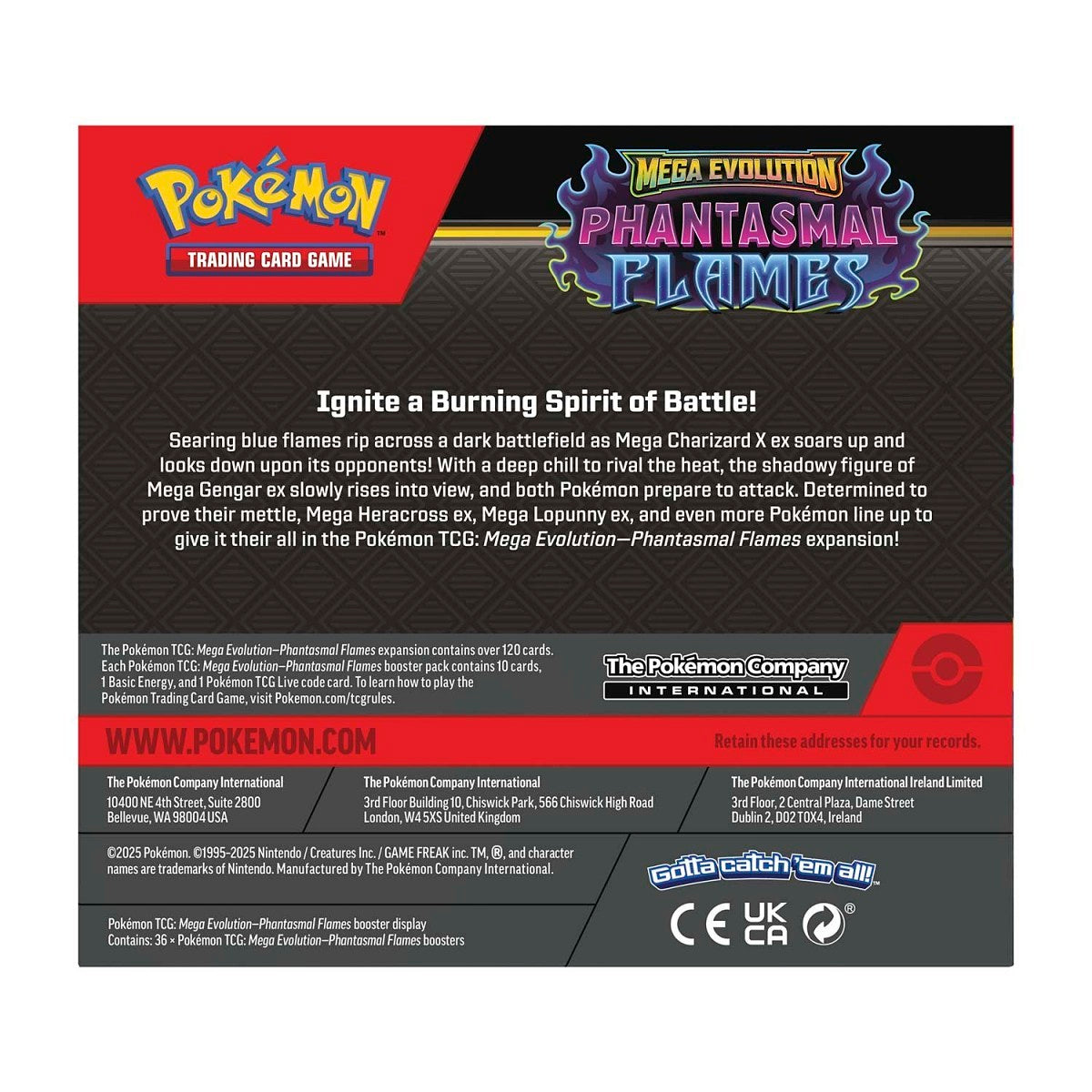 Pokémon TCG: Mega Evolution-Phantasmal Flames Booster Box (36 Packs)