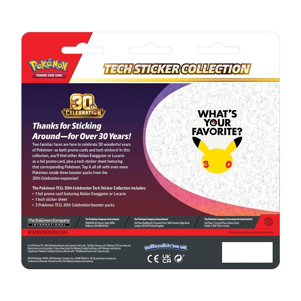 Pokémon TCG: Tech Sticker Collection - Assorted - 30th Celebration